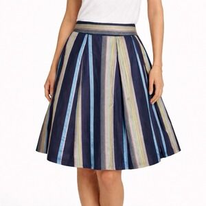 TOMMY HILFIGER A-Line Silk Skirt Multicolor Stripe Size 10 Vintage Y2K Preppy